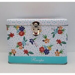 The Pioneer Woman Tin Recipe Box Birthday Floral